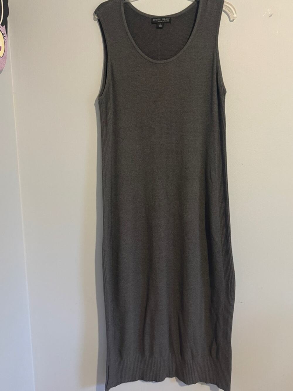 Barefoot Dreams CozyChic Ultra Lite® Rib Midi Dress in Charcoal Gray- XL